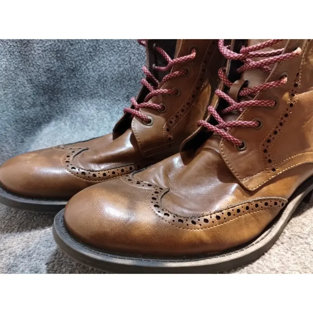 Unlisted Cole Productions Men’s Boots Blind Sided Brown Zip up Size 9 Wingtip